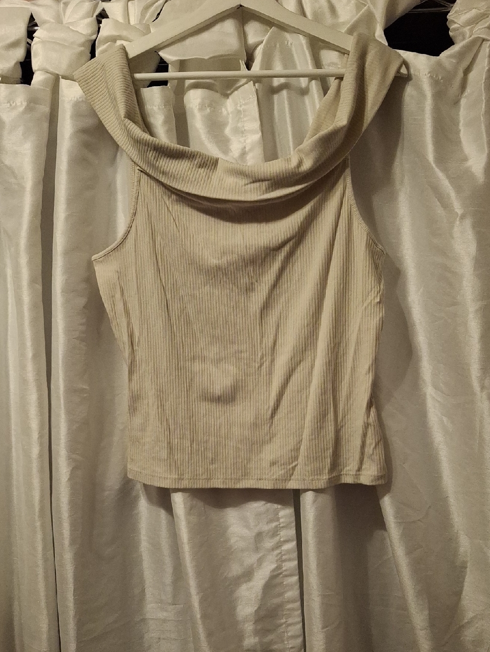 Old Navy Ribbed Cowl Neck Tank Top - Cream